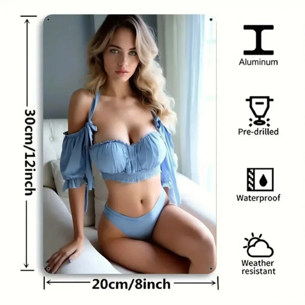 CIFbuy波西米亚复古铝制墙面装饰挂件 8x12英寸 坚固易挂 家居厨房卧室浴室装饰（TikTok、temu下自提）-5