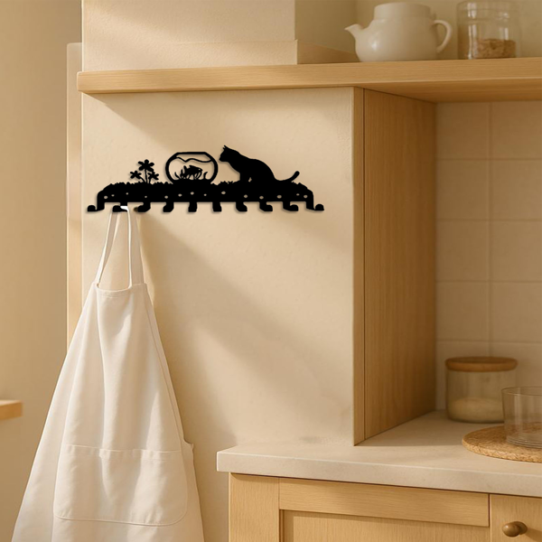 CIFbuy猫爪钥匙扣壁挂带5钩入口厨房收纳可爱装饰礼物（TikTok、temu下自提）-5