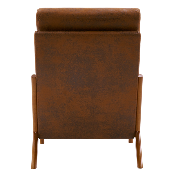 全拆 实木扶手 高背 靠背 铁架 烫金布 橙色 室内休闲椅-7