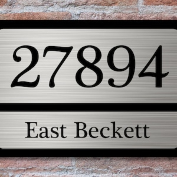 CIFbuy定制家居地址牌金属门牌12x8英寸拉丝银色设计(TikTok、temu下自提)-5