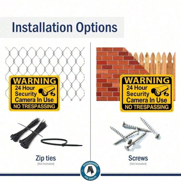 CIFbuy 24小时监控安防警示牌 坚固防水金属标牌（TikTok、temu下自提）-8