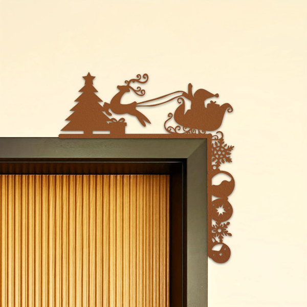 CIFbuy复古金属雪橇墙饰 乡村农舍圣诞装饰客厅壁挂(TikTok、temu下自提)-3