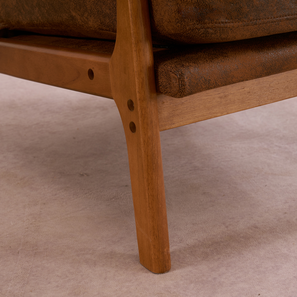 全拆 实木扶手 高背 靠背 铁架 烫金布 橙色 室内休闲椅-28