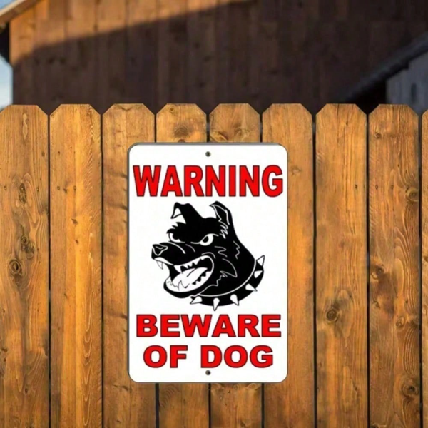 CIFbuy犬类警示牌 庭院安防金属牌 万圣节装饰 TikTok、temu下自提-9