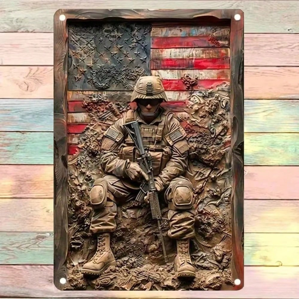 CIFbuy复古铁板浮雕乡村美国壁画耐用防潮家居办公装饰(TikTok、temu下自提)-10