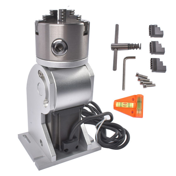 旋转轴 Lathe Rotary Chuck D80 360° Rotary Marking For Carving Engraving Marking Machine-8
