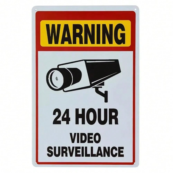 CIFbuy带摄像头监控禁止闯入标志美观家居金属墙装饰(TikTok、temu下自提)-3