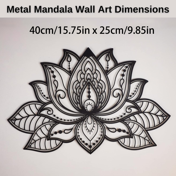 CIFbuy波西米亚黑色曼荼罗铁制墙面装饰禅意瑜伽空间挂饰 (TikTok、temu下自提)-4