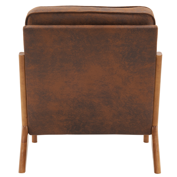 【同款编码：74986499】橡木扶手 单人休闲椅 橡木 软包 烫金布 橙色 室内休闲椅-6