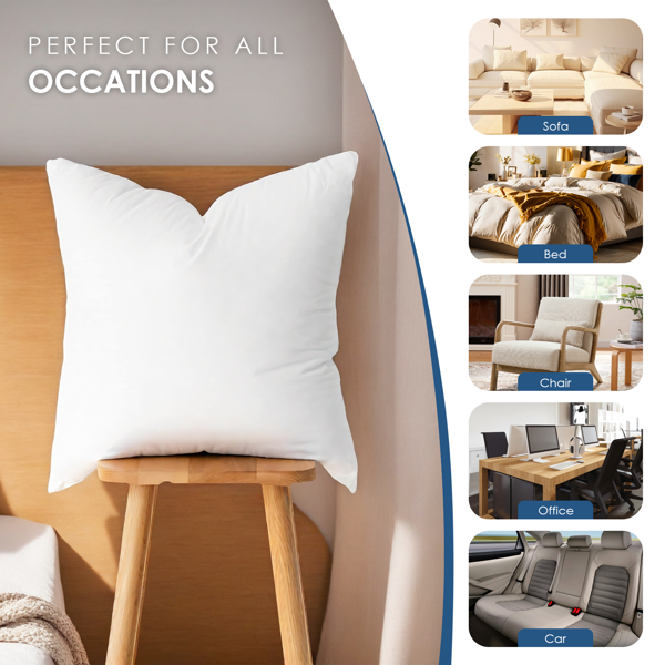 简约实用两只装抱枕。白色，18英寸见方，填充扎实。专为沙发和床设计，提供可靠支撑。不带枕套，经济实用，可直接使用或根据季节更换不同风格枕套。-6