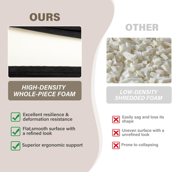 可转换沙发床，带毯子，客厅卧室用无骨云沙发，高密度实心海绵模块化沙发座，黑色-6