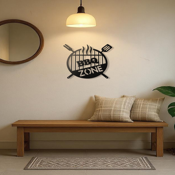 CIFbuy复古做旧3D圆形铁制墙面装饰牌 农庄家居装饰品 万圣节圣诞节礼物（TikTok、temu下自提）-3