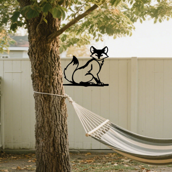 CIFbuy复古树桩墙饰 黑色铁制动物剪影艺术标牌 乡村农舍花园庭院室内外装饰（TikTok、temu下自提）