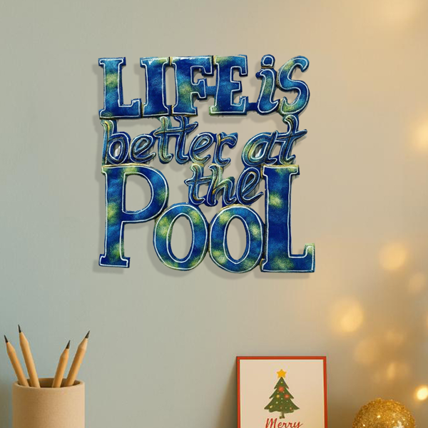 CIFbuy热带海滨夏日装饰铁制泳池壁挂艺术（TikTok、temu下自提）-3