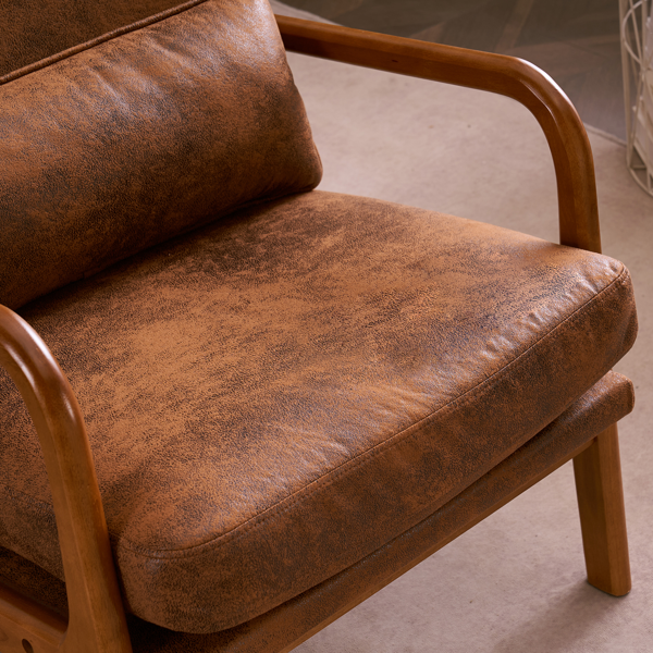 全拆 实木扶手 高背 靠背 铁架 烫金布 橙色 室内休闲椅-36