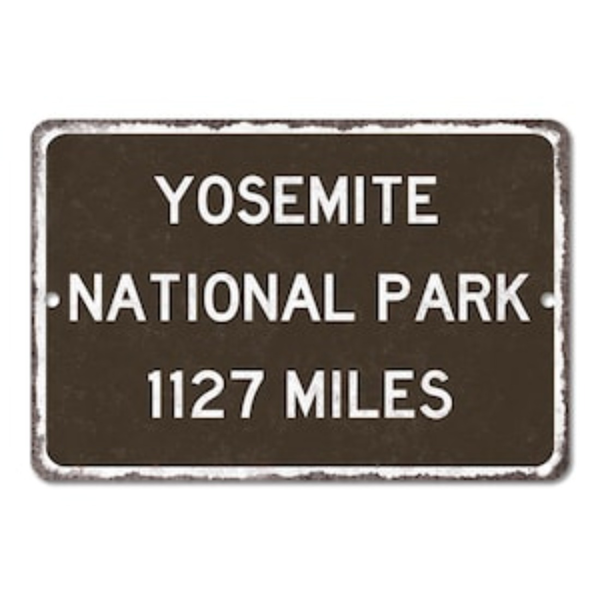 CIFbuy优胜美地国家公园定制距离标牌 个性化纪念品金属复古路牌复制品墙饰(TikTok、temu下自提)-6