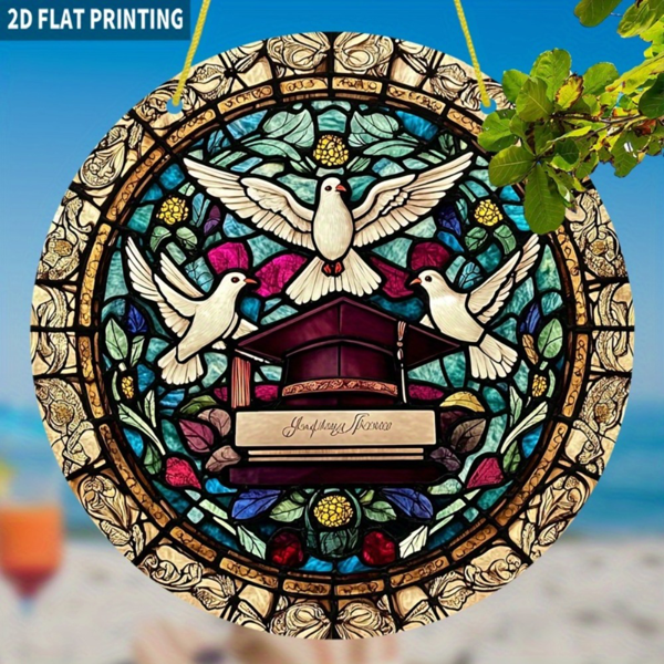 CIFbuy彩色和平鸽亚克力太阳捕捉器 窗户悬挂装饰毕业礼物家居氛围吊坠（TikTok、temu下自提）-2