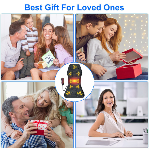 （自提可发加拿大，temu&tk下自提单）带热敷功能全身按摩椅垫，8 种按摩模式 + 9 档力度调节，适用于家用 / 办公 / 车载场景，肩颈背疼痛舒缓按摩器，全身按摩，缓解久坐酸痛与运动损伤，配备 3 档定时功能-7