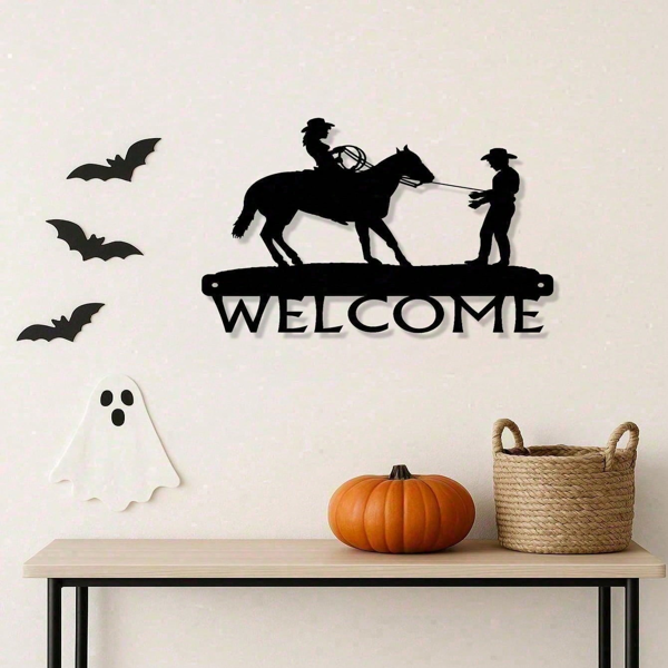 CIFbuy西部乡村风仿旧牛仔刺绣欢迎挂饰墙面装饰 (TikTok、temu下自提)-5