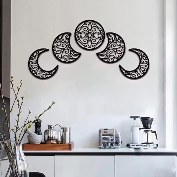 CIFbuy五件套新月壁挂铁制装饰组合客厅卧室浴室伊斯兰家居饰品（TikTok、temu下自提）-3