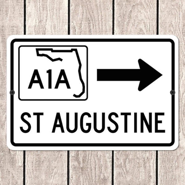 CIFbuy圣奥古斯丁佛罗里达A1A高速公路金属路标纪念品装饰品（TikTok、temu下自提）-1