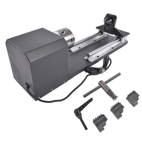旋转轴 Rotary Axis with 3-Jaw Chuck for 50W 60W 80W 100W 130W CO2 Engraver 4.2A 1.68V 1:2 2-Phase for DM542 and DM556 Wood and More-4