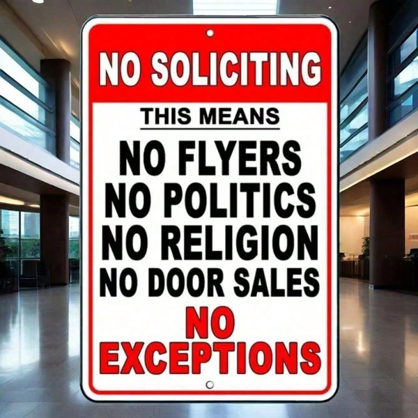 CIFbuy拒绝推销金属标牌免打扰告示牌安全防护门牌(TikTok、temu下自提)-6