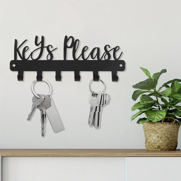 CIFbuy简约单钩黑色钥匙墙挂 节省空间的家居入口玄关必备 (TikTok、temu下自提)-2