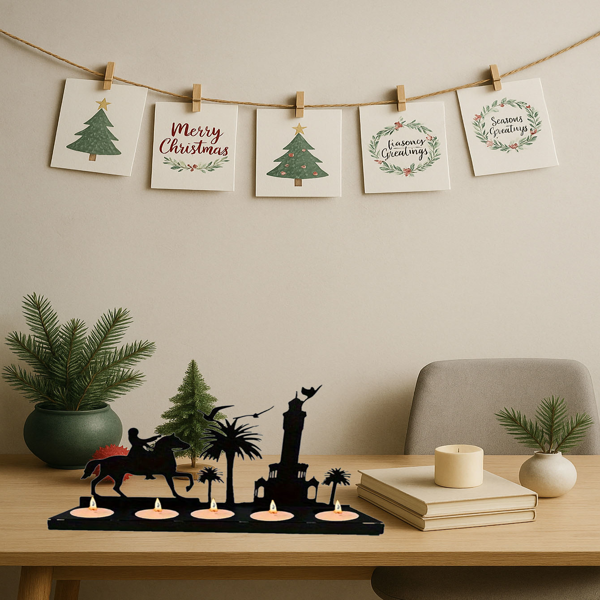 CIFbuy现代简约鹿角烛台套装 木质烛台适用节日装饰（TikTok、temu下自提）-4