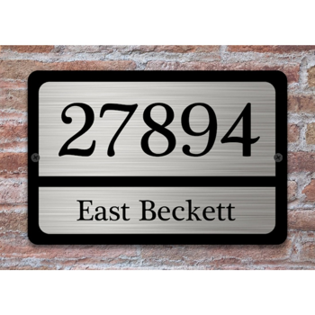 CIFbuy定制家居地址牌金属门牌12x8英寸拉丝银色设计(TikTok、temu下自提)