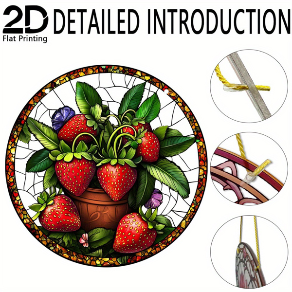 CIFbuy 8x8英寸草莓亚克力阳光捕捉墙饰 庭院窗户悬挂装饰 农场家居独特礼物（TikTok、temu下自提）-8