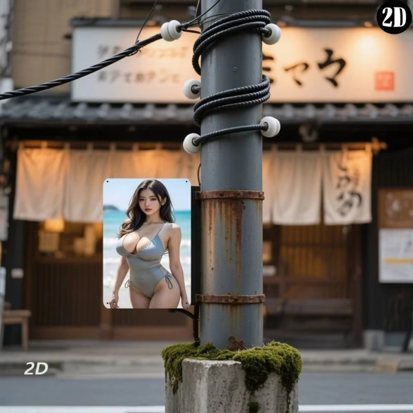 CIFbuy复古平面泳装女郎铝制墙饰户外花园酒吧装饰(TikTok、temu下自提)-5