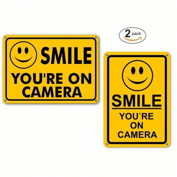 CIFbuy监控摄像头警示牌 金属安全标识 家用安防庭院告示牌（TikTok、temu下自提）-6