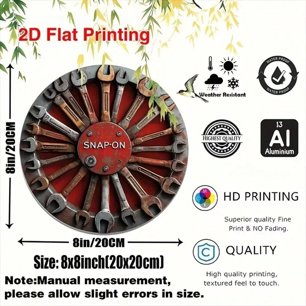 CIFbuy复古圆形金属花环绘画厨房与咖啡角装饰工具(TikTok、temu下自提)-5