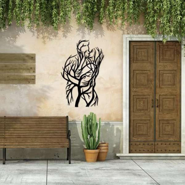 CIFbuy复古爱情树抽象双人雕塑金属墙饰浪漫婚礼纪念日礼物（TikTok、temu下自提）-8