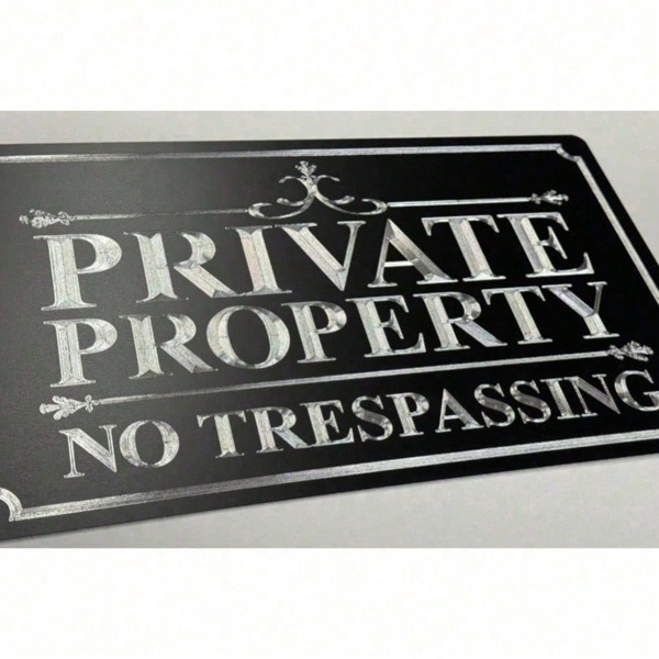 CIFbuy私人财产禁止进入标志 反光金属标牌 12x8英寸 室外警示牌 (TikTok、temu下自提)-6