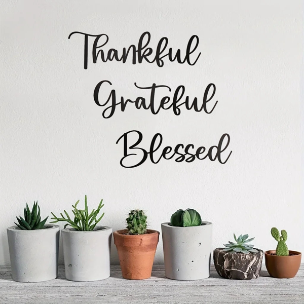 CIFbuy感恩经文金属壁挂艺术套件三件套 现代家居装饰礼物（TikTok、temu下自提）-6