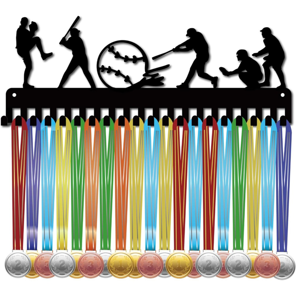 CIFbuy棒球勋章悬挂展示架20挂钩金属墙面奖牌收纳黑色节日礼物(TikTok、temu下自提)-2