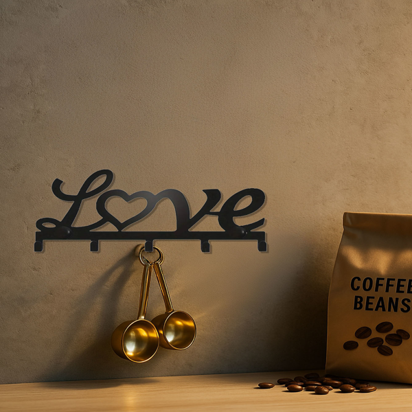 CIFbuy哥特风钥匙挂钩带5钩黑色墙上钥匙架简易安装入口玄关收纳(TikTok、temu下自提)-5