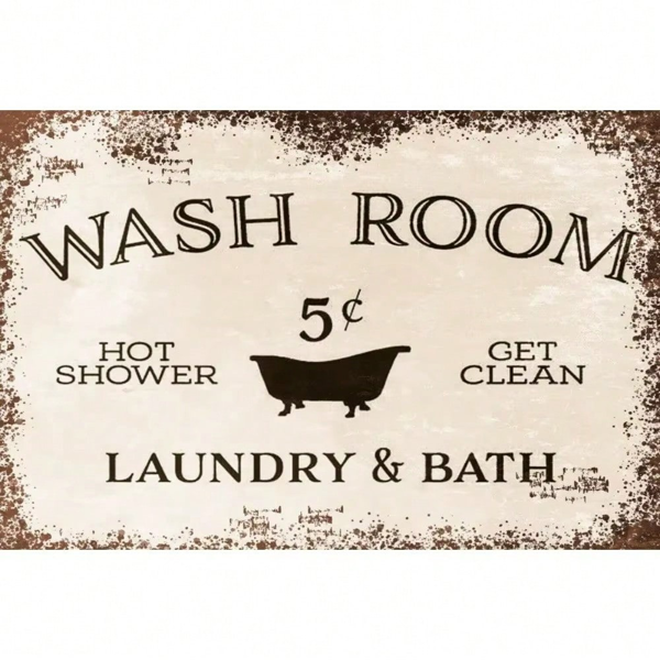 CIFbuy怀旧复古浴室标识 洗衣房浴室装饰必备 (TikTok、temu下自提)-8