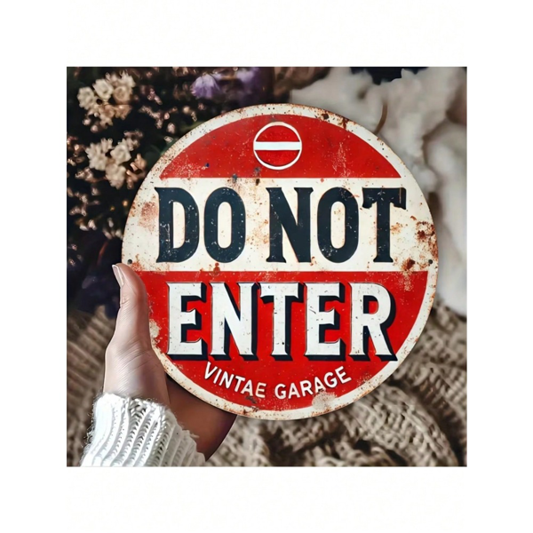 CIFbuy复古禁止进入标志车库酒吧墙面装饰圆形金属标牌（TikTok、temu下自提）-8