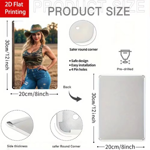 CIFbuy复古金属墙艺优雅蕾丝女士装饰适合家居厨房酒吧园艺(TikTok、temu下自提)-6