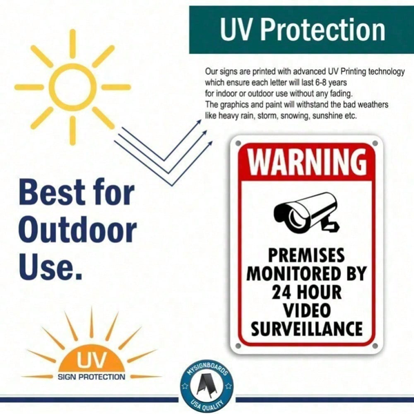 CIFbuy 24/7监控警示牌 坚固耐用室内室外通用（TikTok、temu下自提）-7