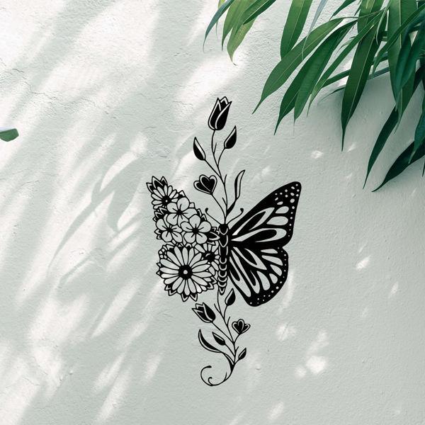 CIFbuy复古向日葵铁制墙饰手工锻造植物花园装饰适用于多房间(TikTok、temu下自提)-8