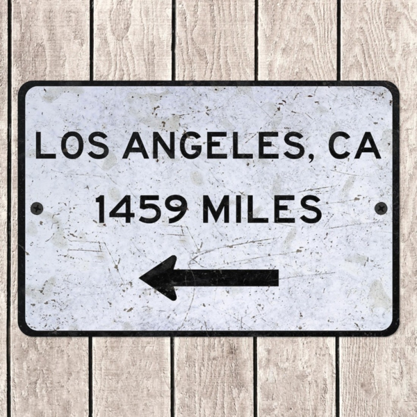 CIFbuy洛杉矶定制城市距离标识牌 个性化纪念品旅游礼品金属复古牌(TikTok、temu下自提)-2