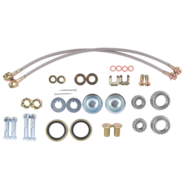 刹车盘套装 Deluxe Disc Brake Conversion Kit Drilled/Slotted Fits for Chevy Biscayne Bel Air Impala Nomad Del Ray Full Size Car V8 1955-1957 & 1959-1964-5