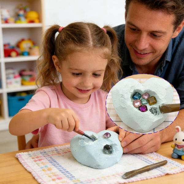 情人节儿童礼物 - 24 件装爱心化石，教育玩具，适合男孩女孩幼儿课堂交换活动、学校活动、派对礼物-5