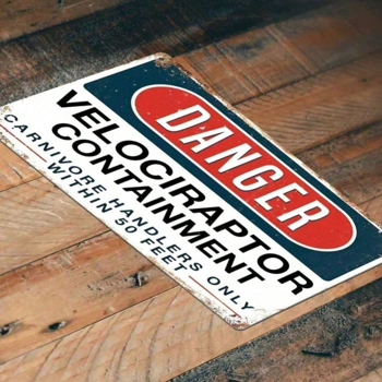 CIFbuy 危险迅猛龙金属墙饰 复古万圣节哥特风家居装饰 TikTok、temu下自提