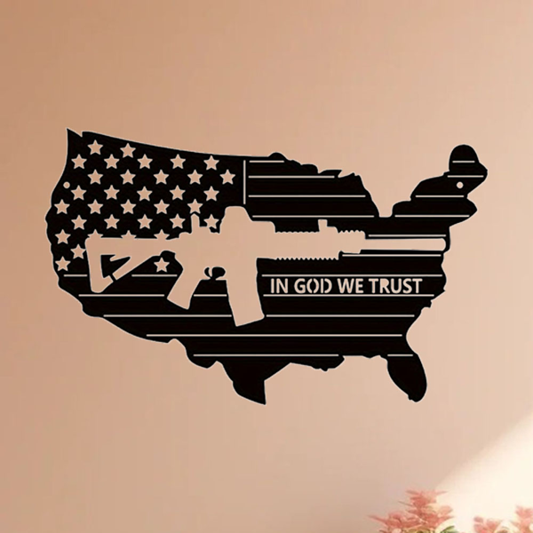 CIFbuy复古做旧美国国旗金属墙面装饰铁制挂件(TikTok、temu下自提)-3