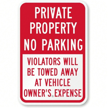 CIFbuy请勿停车私人领地警示牌 坚固金属标牌 室外防护标识（TikTok、temu下自提）